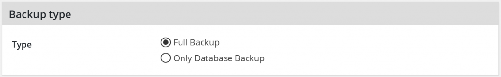 Full Backup Option