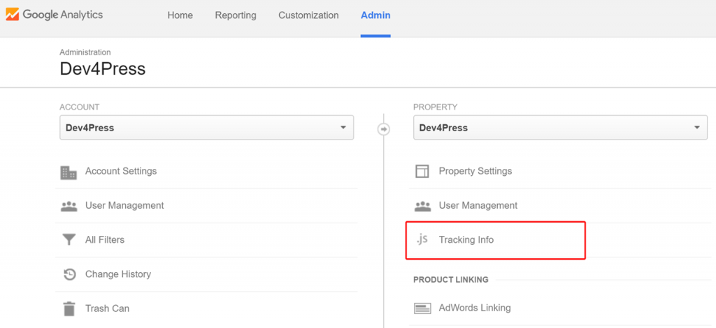 Tracking Info for a Property