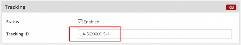Tracking ID in the plugin settings