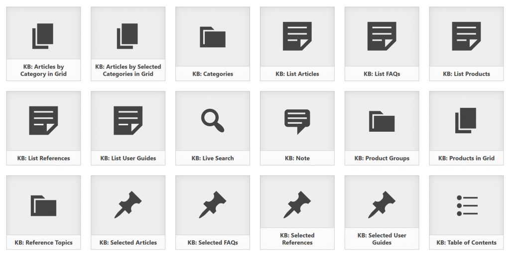 List of shortcodes in Shortcake UI