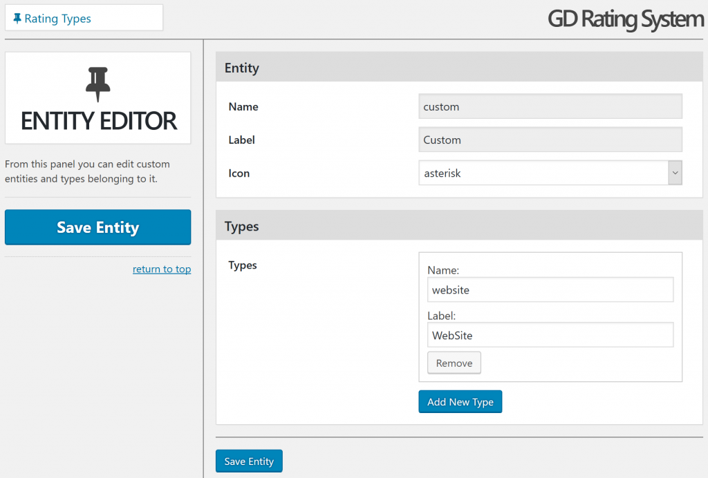Adding Website rating type