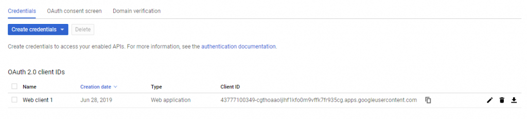 List of Credentials